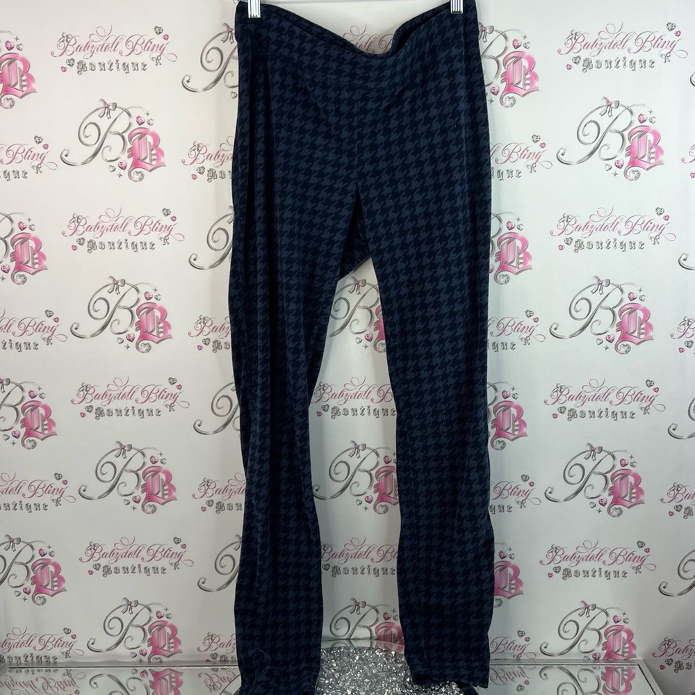 Columbia tights fleece houndstooth Dark Blue Garment soft fuzzy furry chevron
